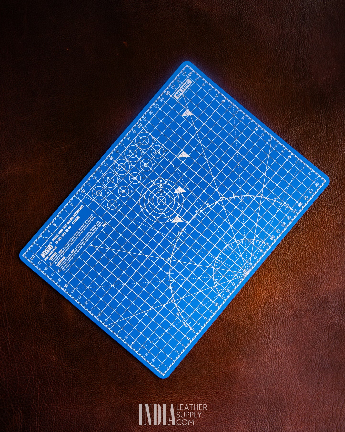Cutting Mat (A4), Self Healing | Ansio (5 Layer) - Blue/Light Blue | India Leather Supply