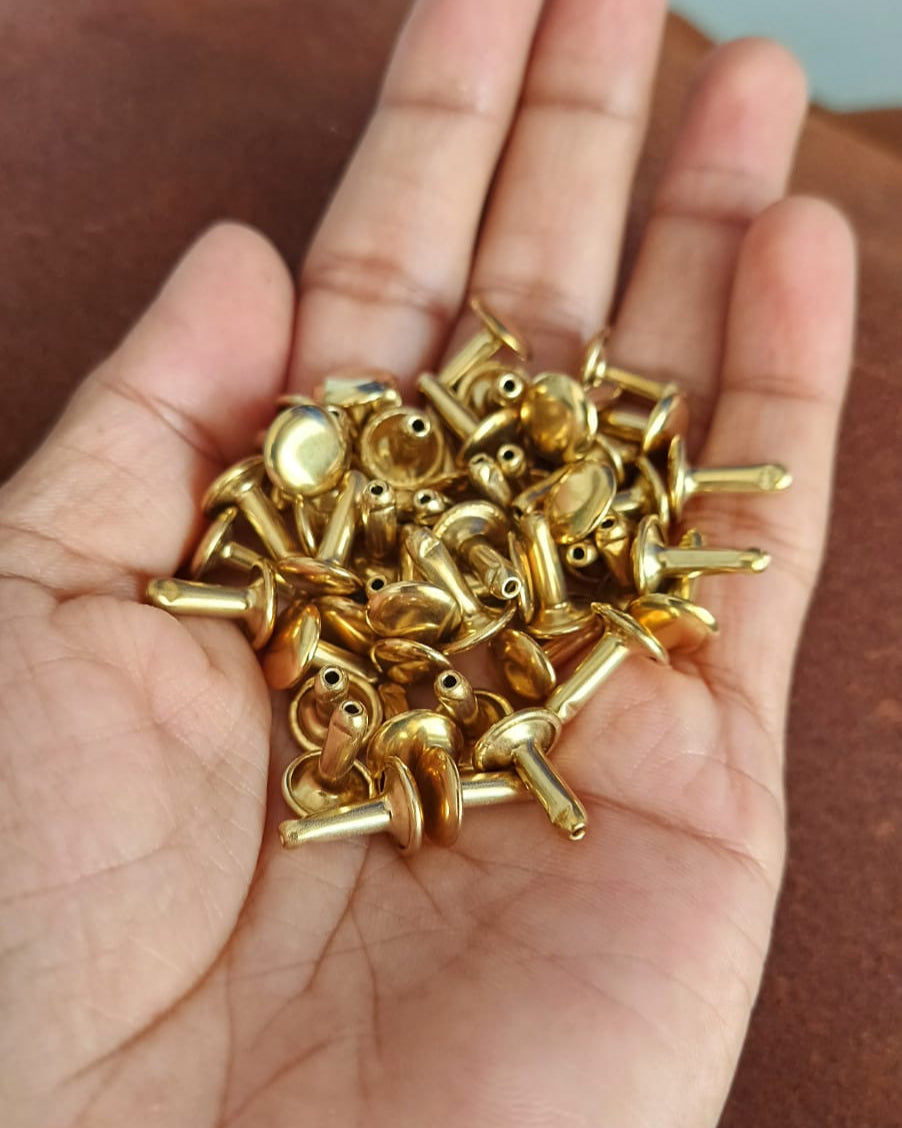 Double Cap Brass Rivet | Brass | India Leather Supply