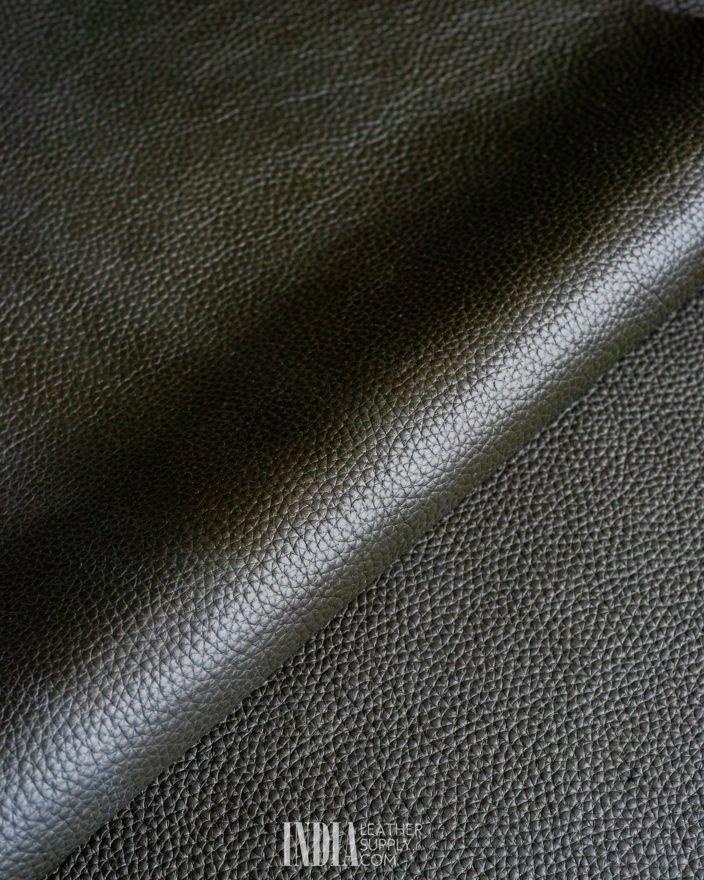 Ecco Tannery - Military Olive Drab, Pebble Grain - 1.4/1.6mm | India Leather Supply