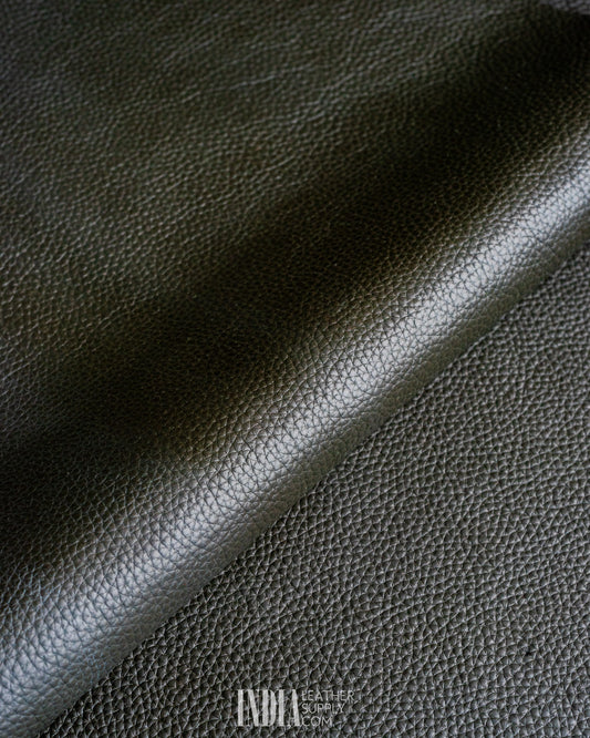 Ecco Tannery - Military Olive Drab, Pebble Grain - 1.4/1.6mm | India Leather Supply