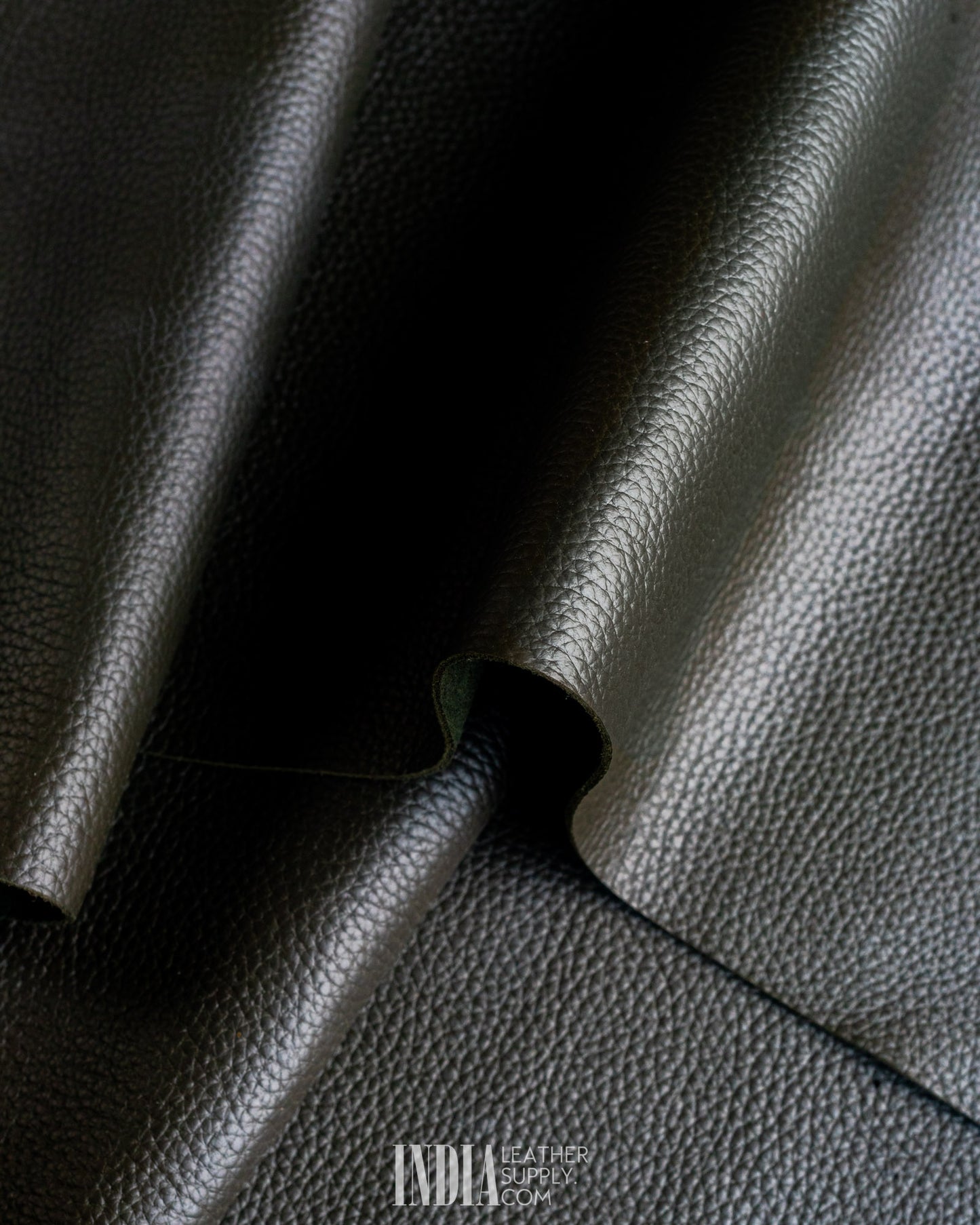 Ecco Tannery - Military Olive Drab, Pebble Grain - 1.4/1.6mm | India Leather Supply