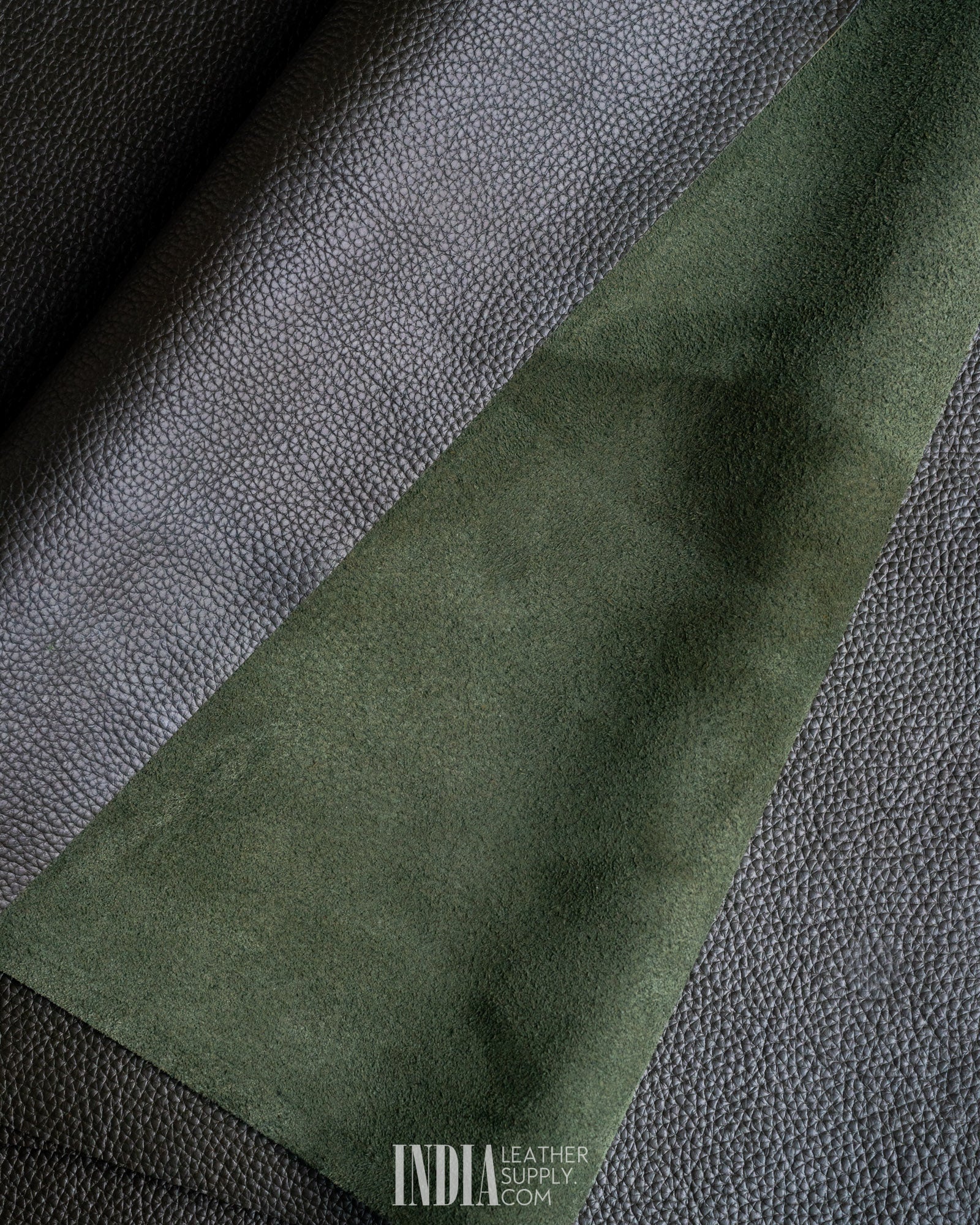 Ecco Tannery - Military Olive Drab, Pebble Grain - 1.4/1.6mm | India Leather Supply