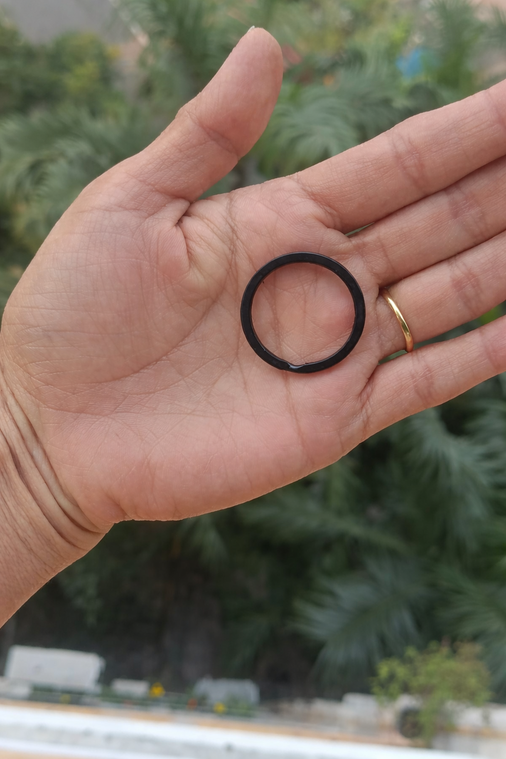 Flat Keyring Mild Steel | Black | India Leather Supply