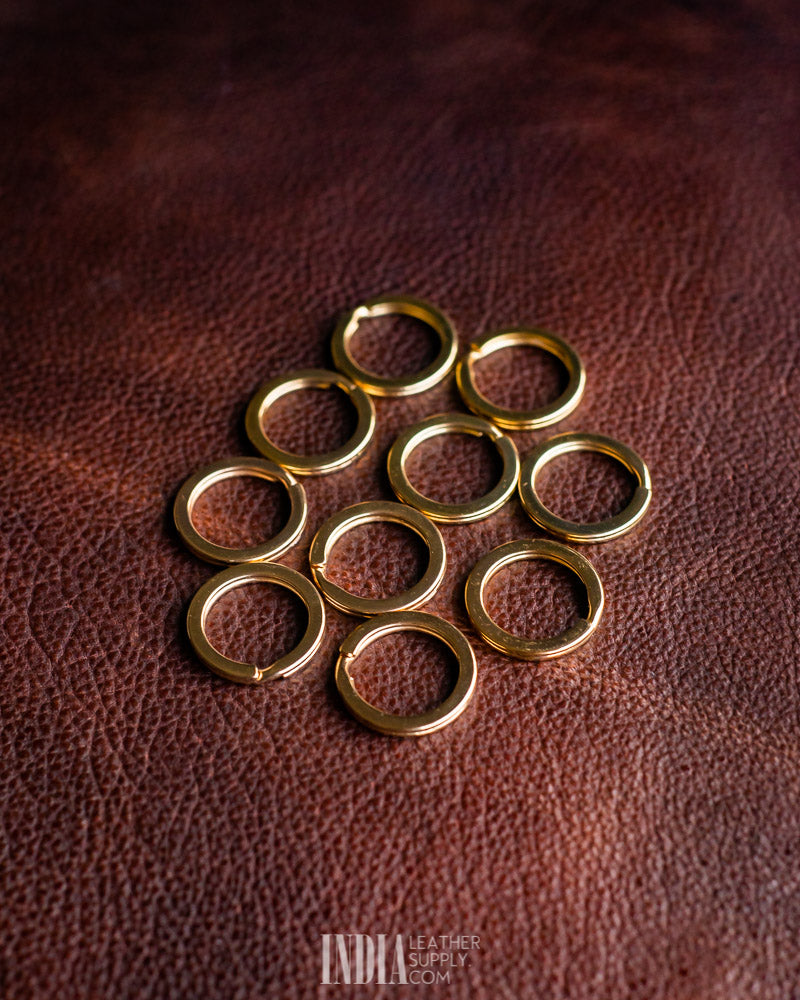 Flat Keyring Mild Steel | Gold | India Leather Supply