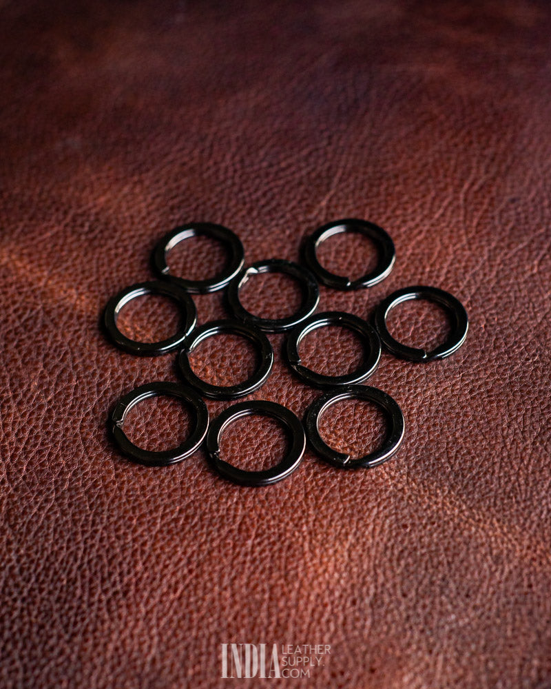 Flat Keyring Mild Steel | Gun Metal | India Leather Supply