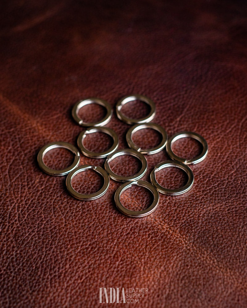 Flat Keyring Mild Steel | Nickle Plated | India Leather Supply