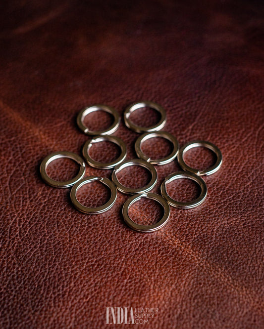 Flat Keyring Mild Steel | Nickle Plated | India Leather Supply