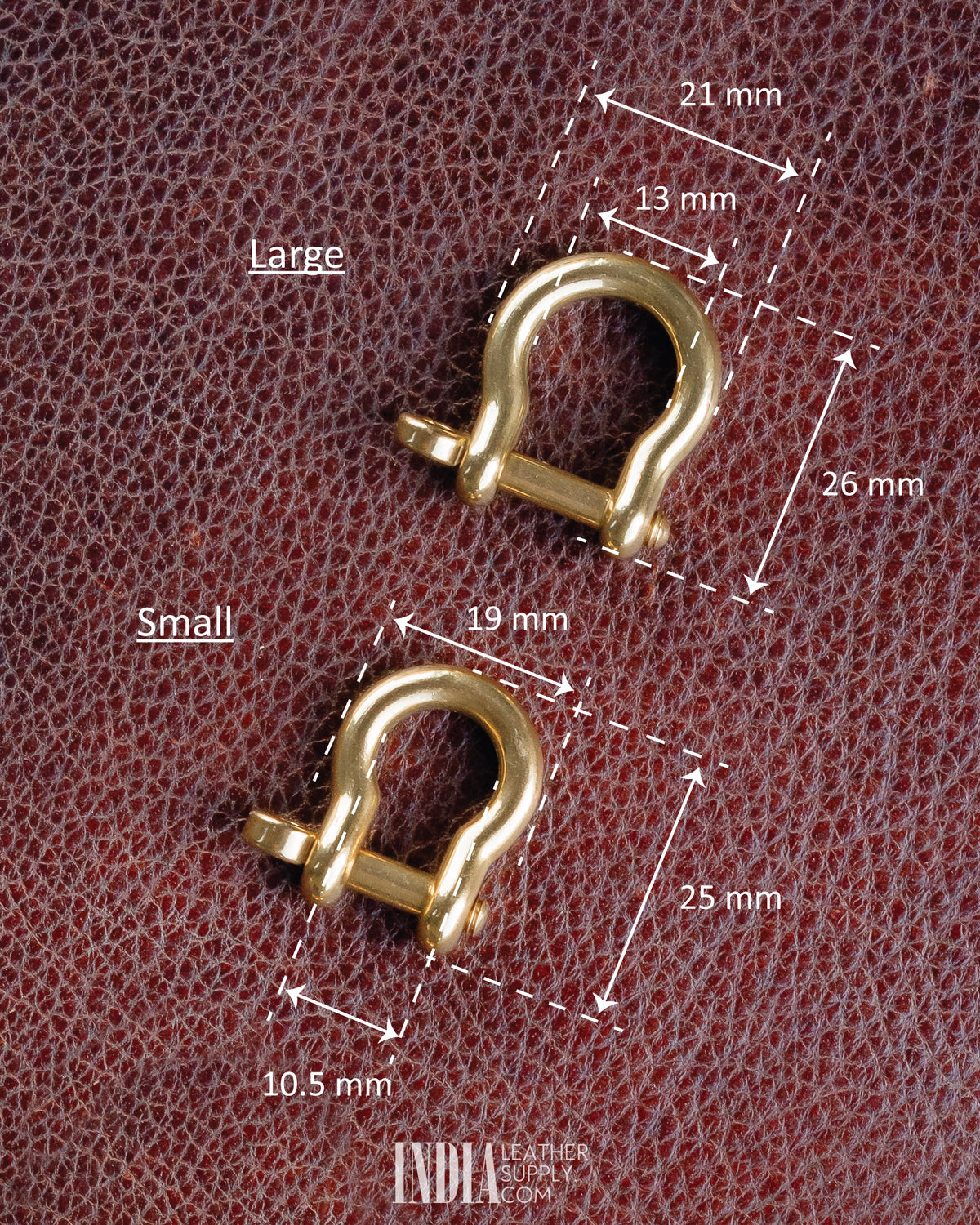 Horseshoe D Ring, Solid Brass (Screw Pin) | Large & Small Sizes | India Leather Supply