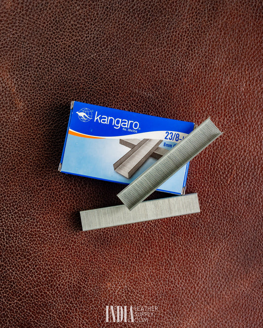 KANGARO 23/8H staple pin strips, 8mm legs | India Leather Supply