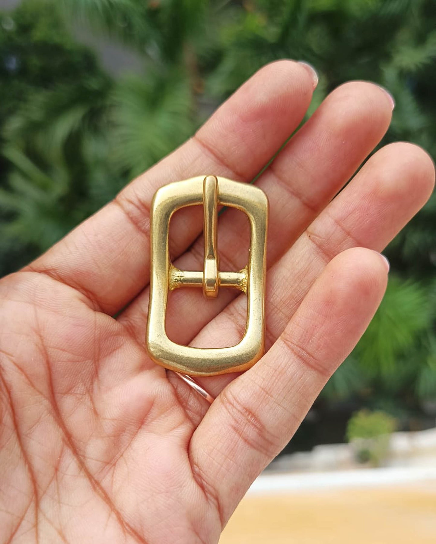 Kuru Center Bar Buckle Solid Brass | India Leather Supply