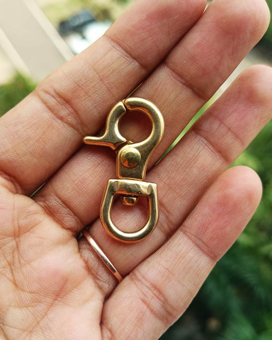 Madra Swivel Snap Hook (Solid Brass) | 8x36mm | India Leather Supply
