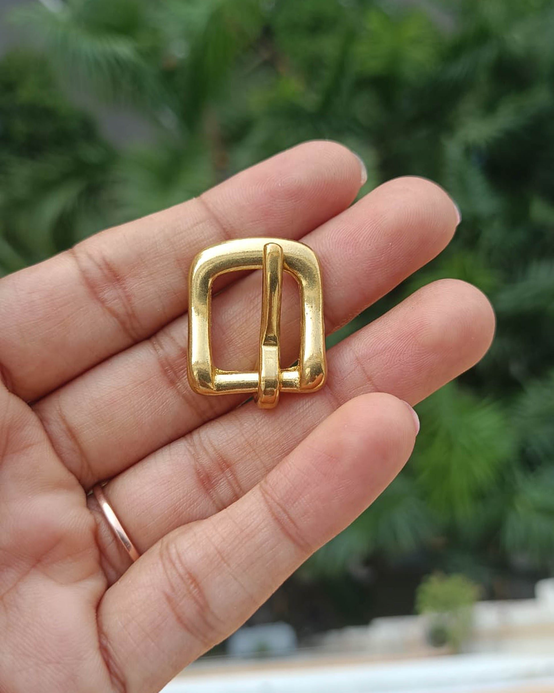 Magadha Buckle (Solid Brass) | 13mm | India Leather Supply