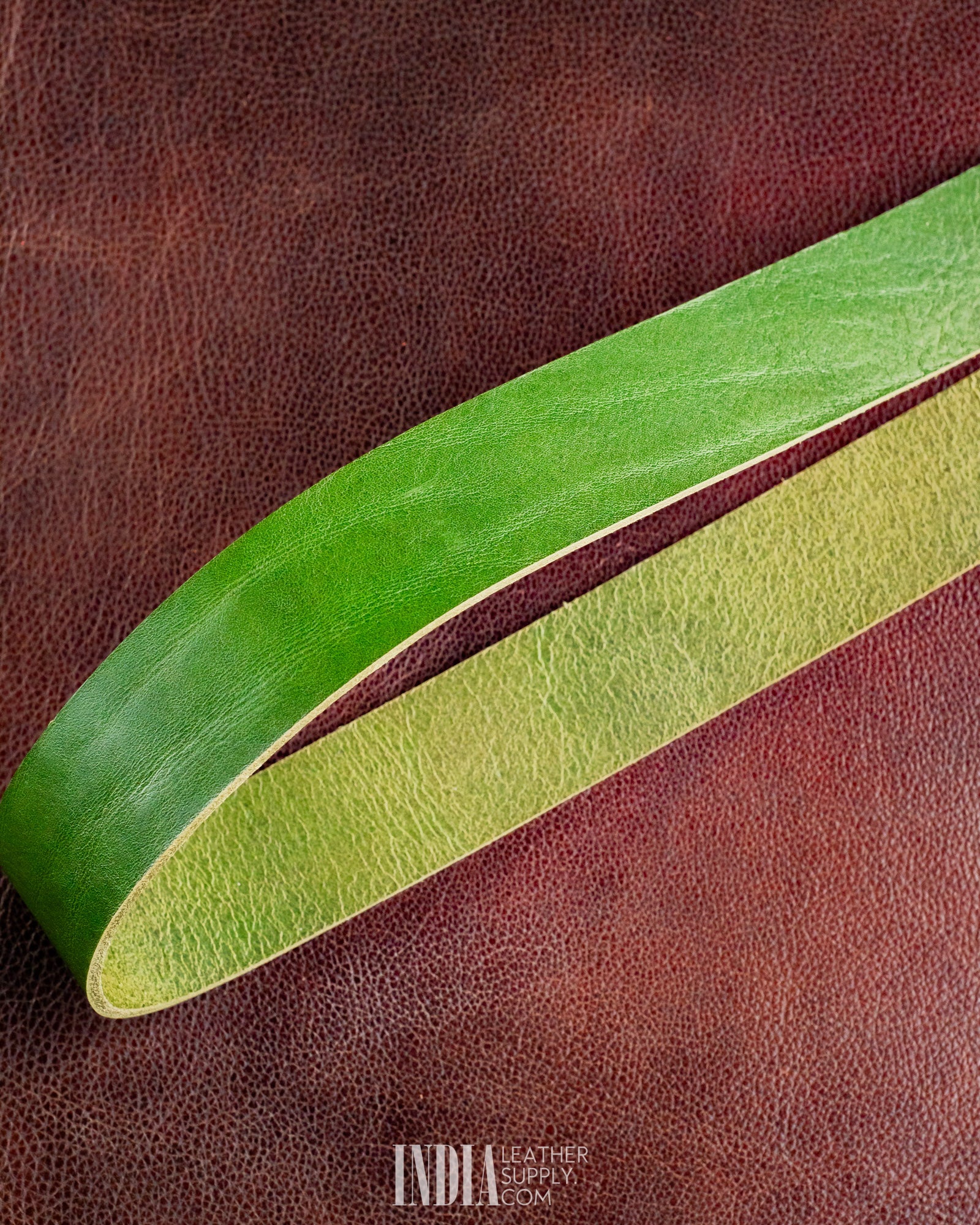 Meadow Green Leather Belt Strap 2.8-2.9mm | India Leather Supply
