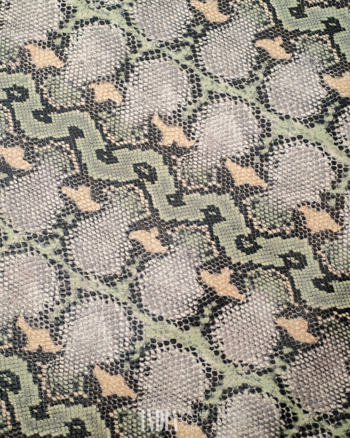 Meridiana Industria Conciaria Olive Python Foil Leather 0.9-1mm | India Leather Supply