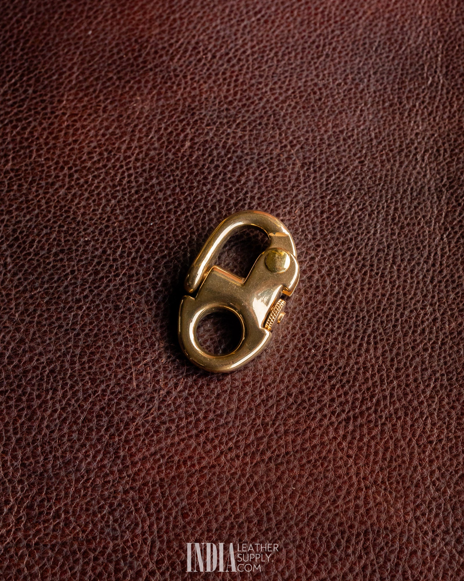 Navy Snap Hook, Solid Brass (Pull Back) | India Leather Supply