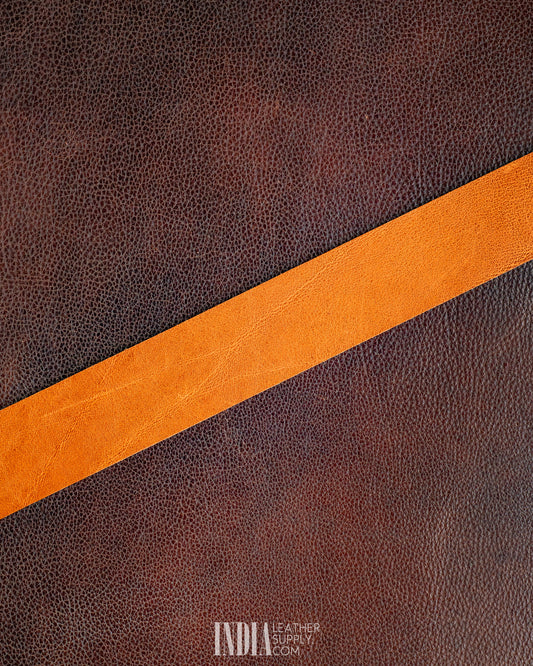 Saddle Tan Leather Belt Strap 3.3-3.4mm | India Leather Supply