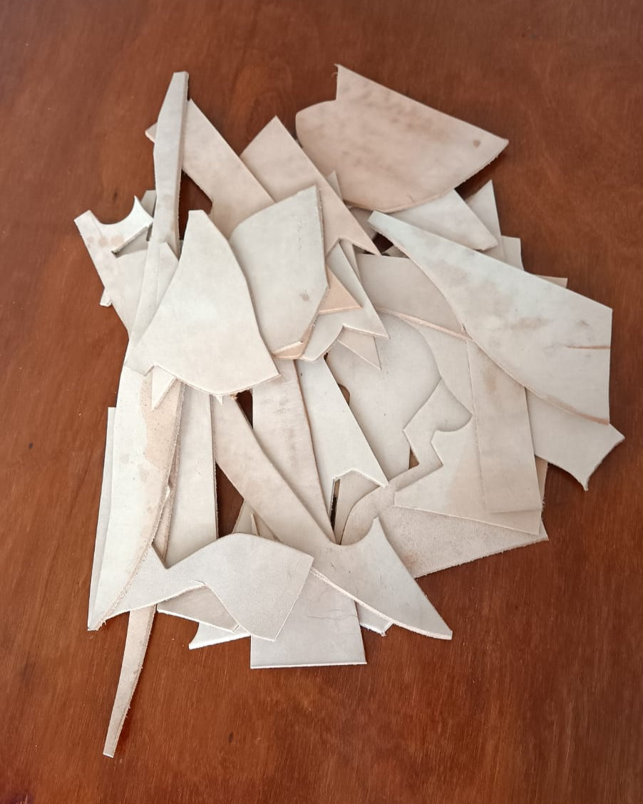 Scrap Leather Full Grain Water Buffalo Crust Natural | 400 Grams | India Leather Supply