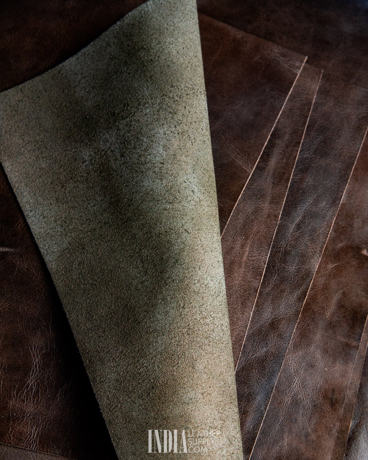Sheong Shi Tannery Distress Brown Leather 0.8-1mm | India Leather Supply