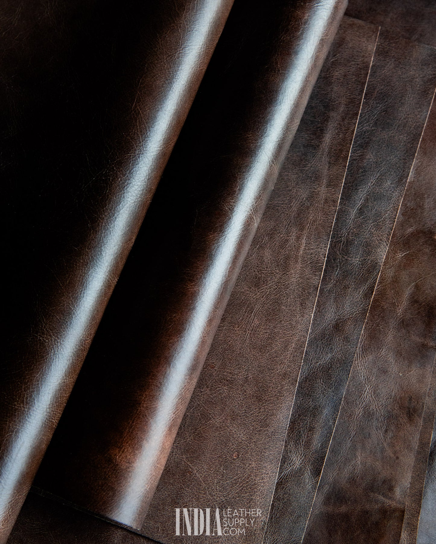 Sheong Shi Tannery Distress Brown Leather 0.8-1mm | India Leather Supply