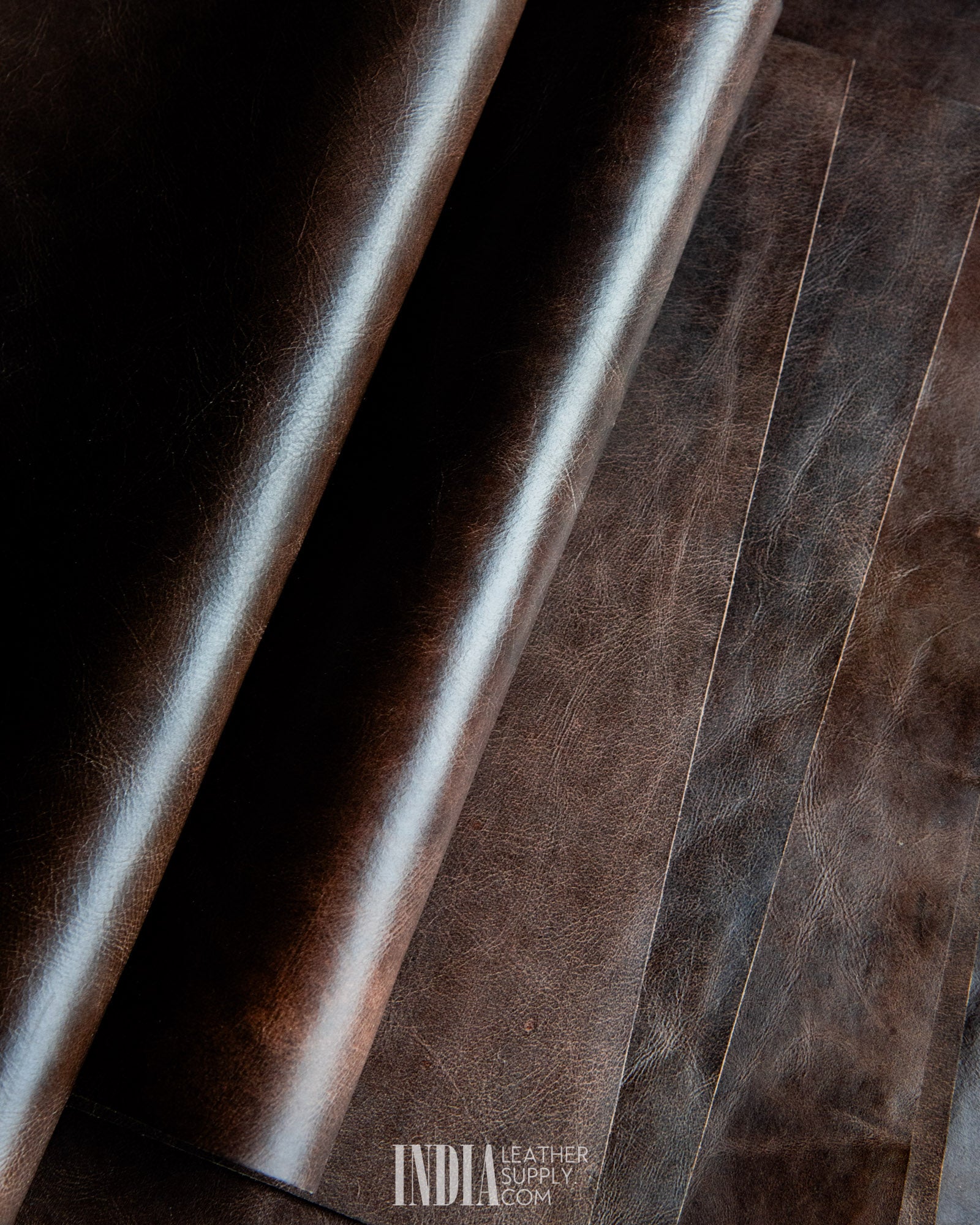 Sheong Shi Tannery Distress Brown Leather 0.8-1mm | India Leather Supply