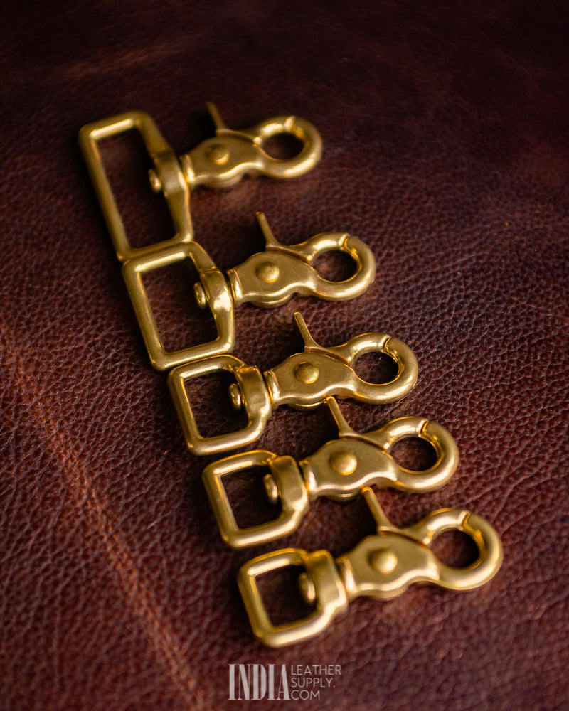 Shunga Swivel Snap Hook Solid Brass in Various Sizes | India Leather Supply