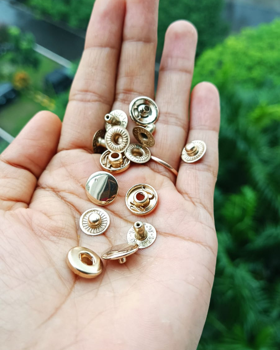 Snap Button Brass | Gold Premium | India Leather Supply