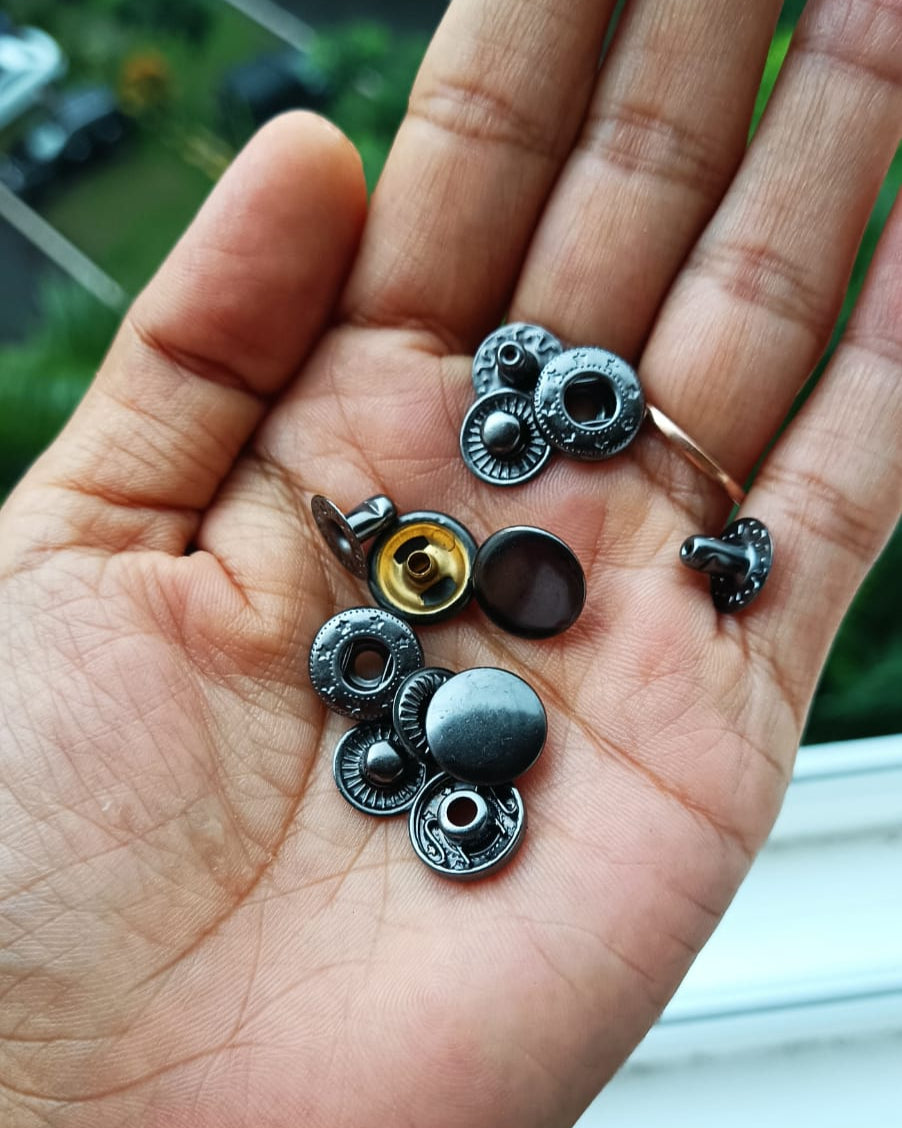 Snap Button Brass | Gunmetal | India Leather Supply