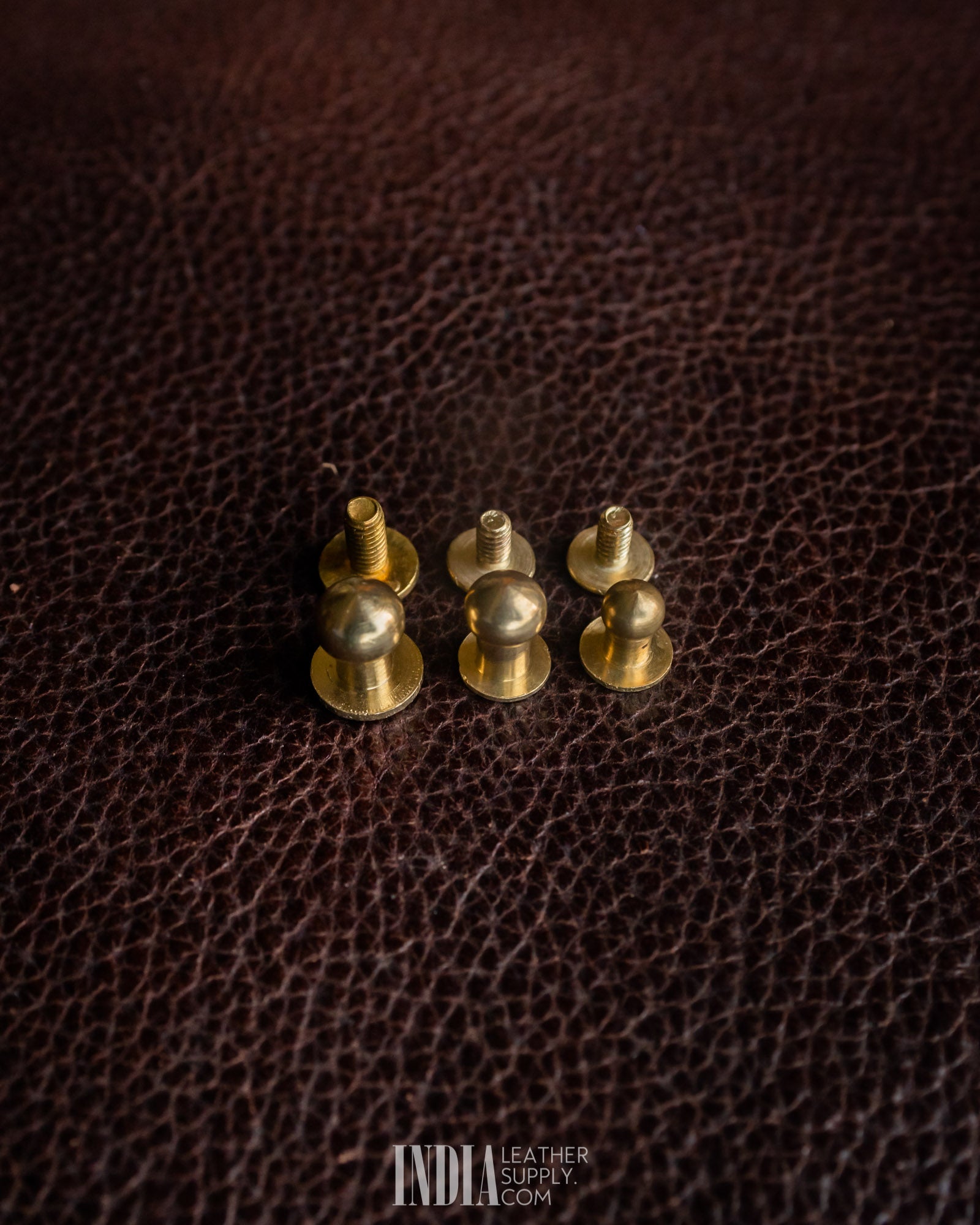 Solid Brass Button Studs (Screw Back) | India Leather Supply