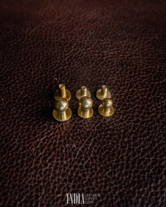 Solid Brass Button Studs (Screw Back) | India Leather Supply