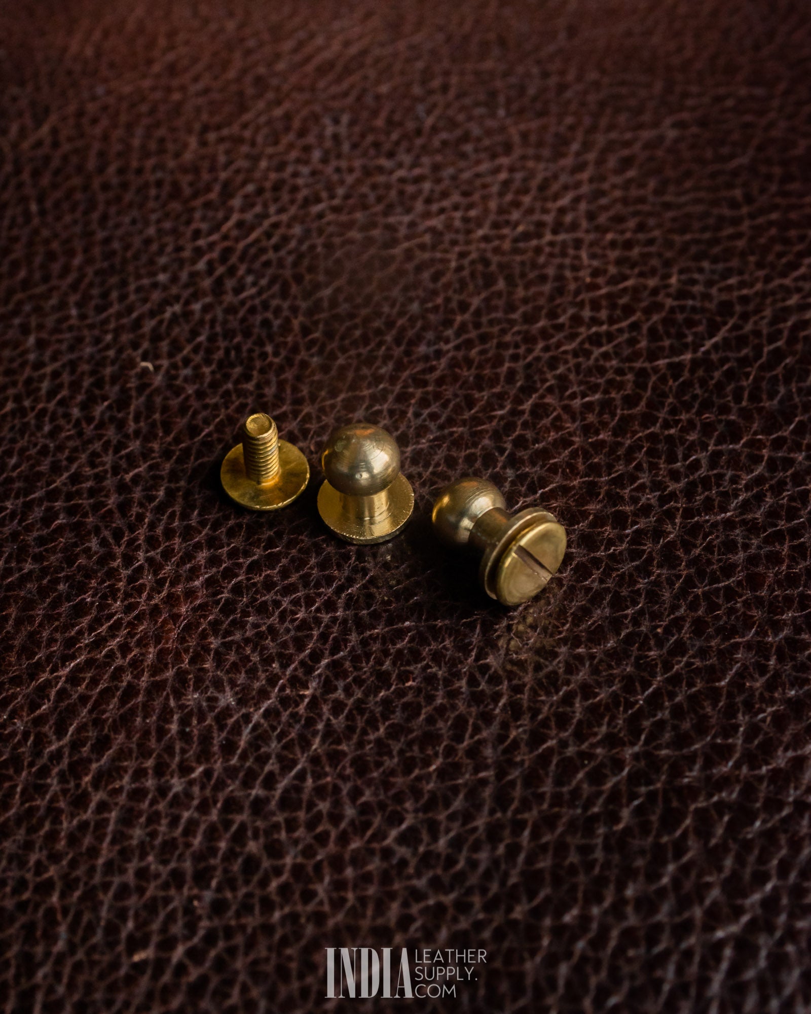 Solid Brass Button Studs (Screw Back) | India Leather Supply