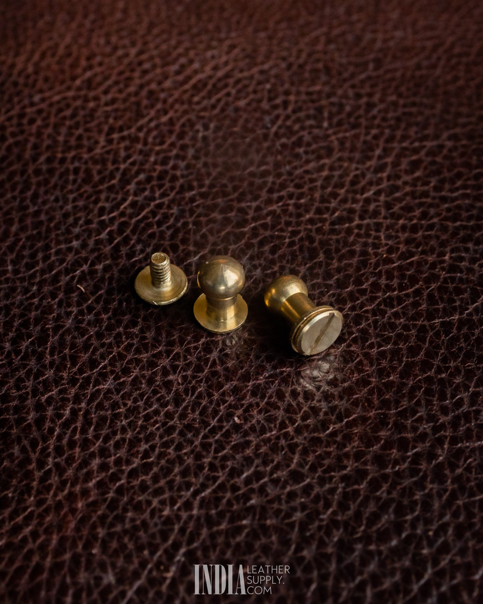 Solid Brass Button Studs (Screw Back) | India Leather Supply