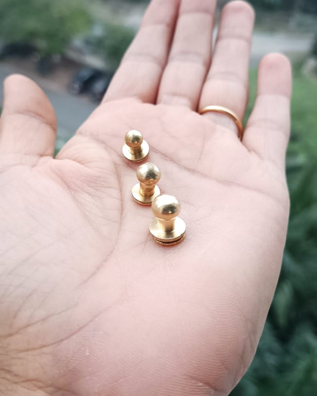 Solid Brass Button Studs (Screw Back) | India Leather Supply