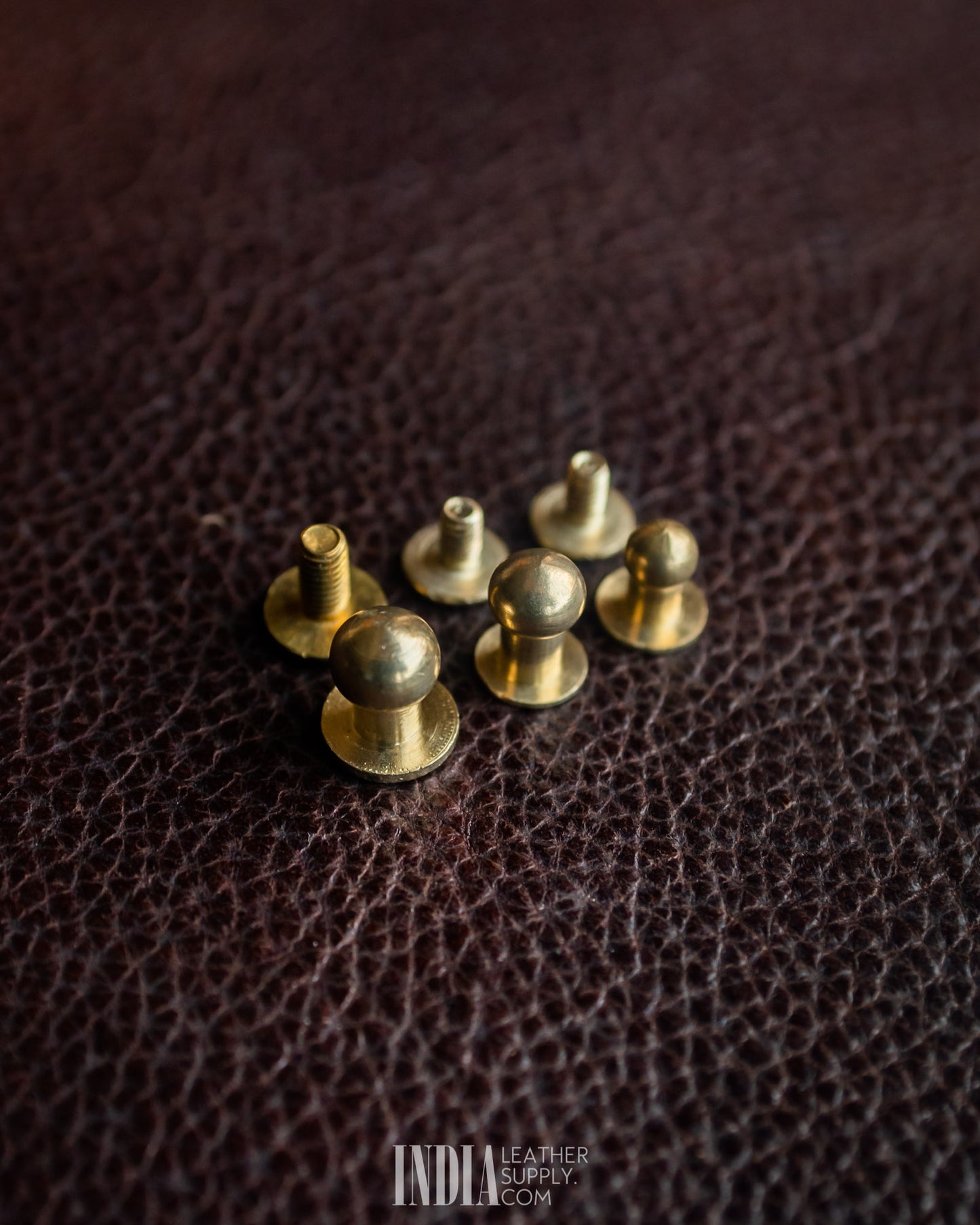 Solid Brass Button Studs (Screw Back) | India Leather Supply