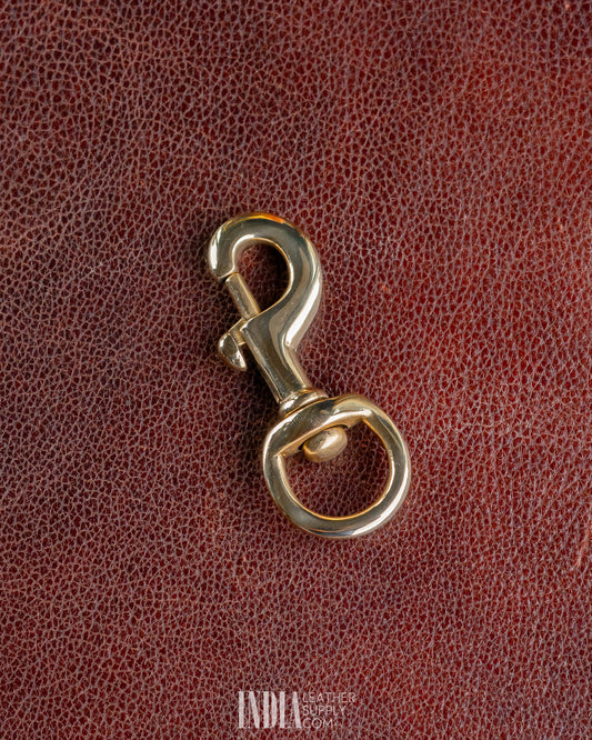 Swivel Dog Hook (Trigger Snap), Solid Brass | India Leather Supply