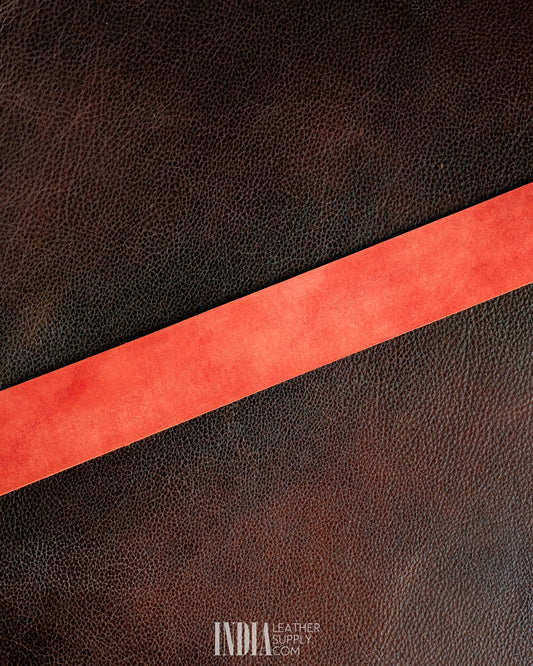 Terracotta Red Leather Belt Strap 2.5-2.7mm | India Leather Supply